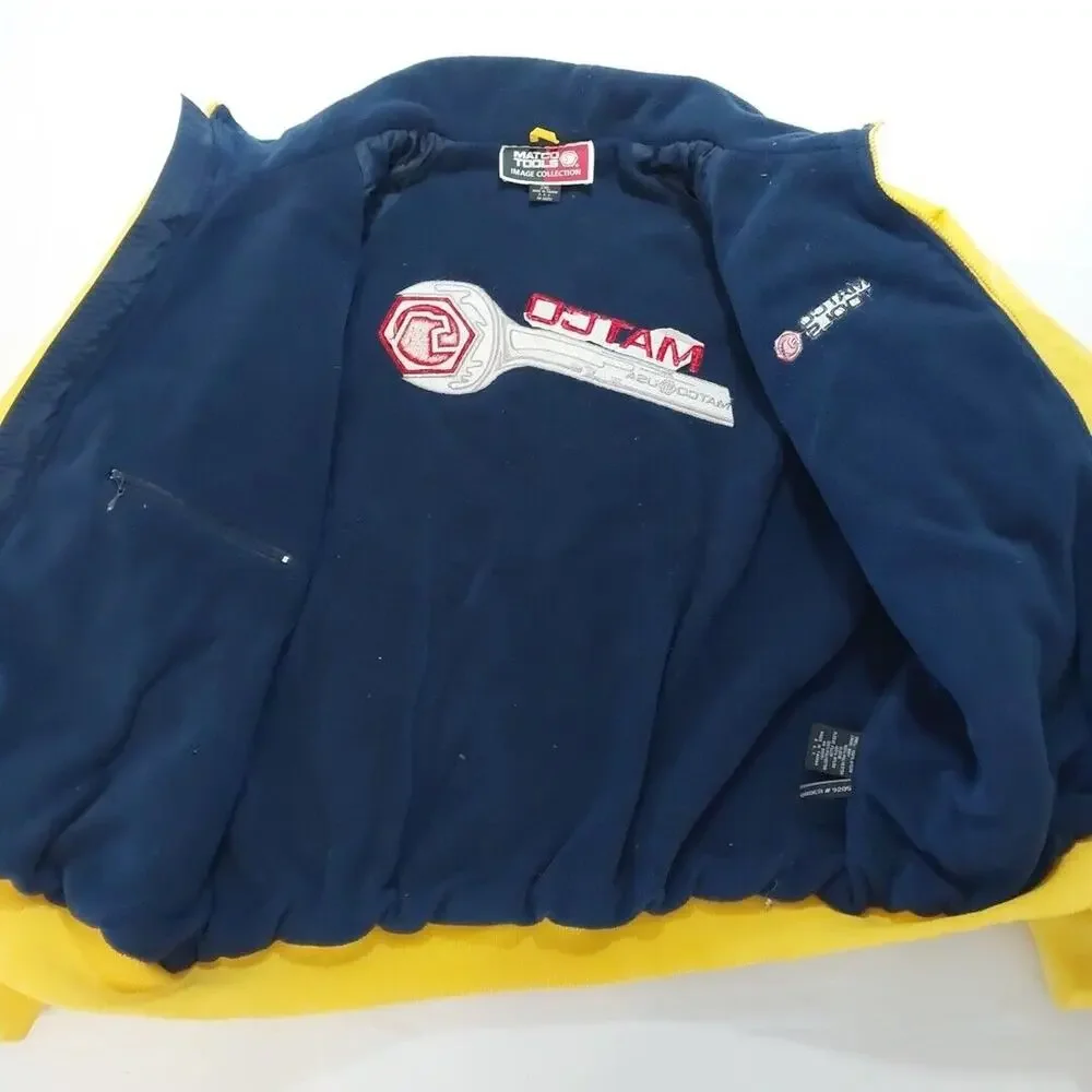 Vintage Matco Tools‎ Racing Yellow Multicolor Sports Jacket Coat Size Men 2XL